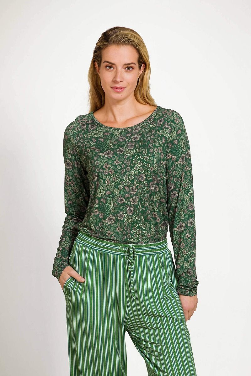 Tina Long Sleeve Top Daisy Dreams Green