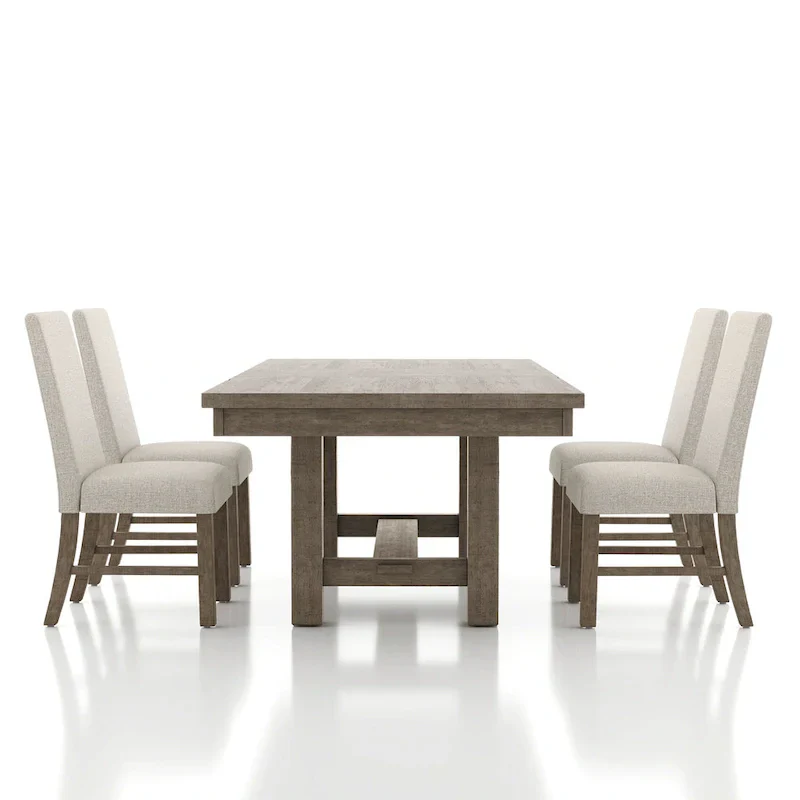 Jusk Rustic Grey Wood 5-Piece Dining Set by Furniture of America