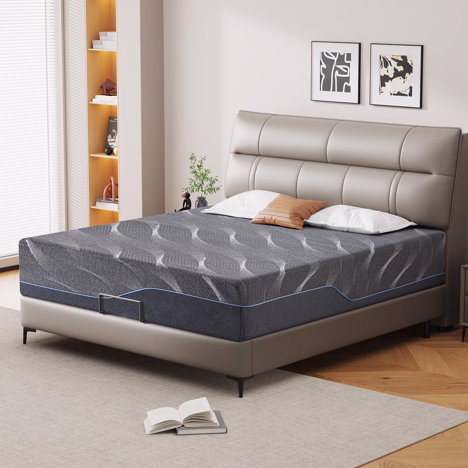 14 in Gel Memory Foam Mattress, Queen Size, Medium Firm Comfort, Fits Adjustable Beds