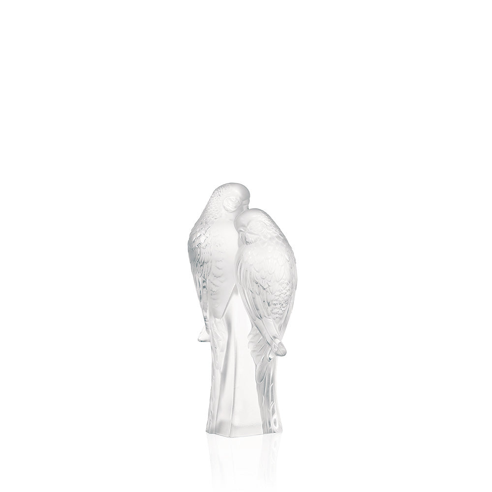 SCULPTURE 2 PERRUCHES - CRISTAL INCOLORE