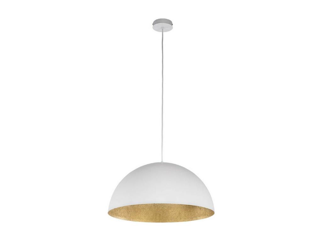 Lámpara de Suspensión Tuba, Blanco, Oro, 90x90x125 cm, Casaplu
