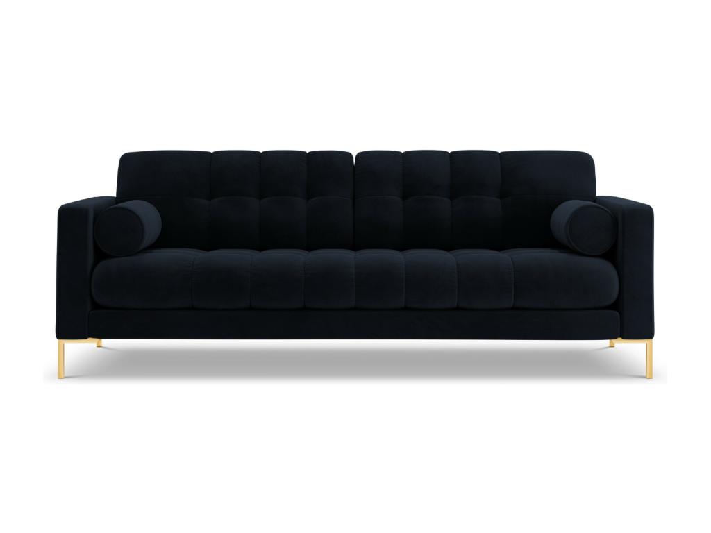 Laocacasas - Sofá "Bali" 4 plazas de terciopelo azul oscuro - 217x92x75cm