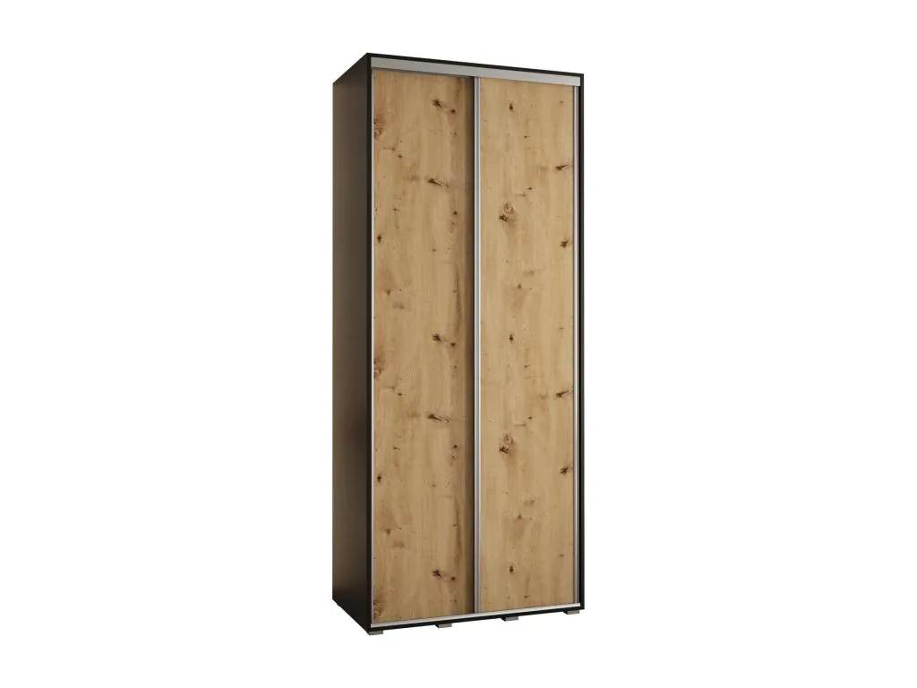 ARMARIO Hogarsens 1 DE PUERTAS CORREDERAS 235.2/110/60 2 puertas (Negro/Artisan/Plata)