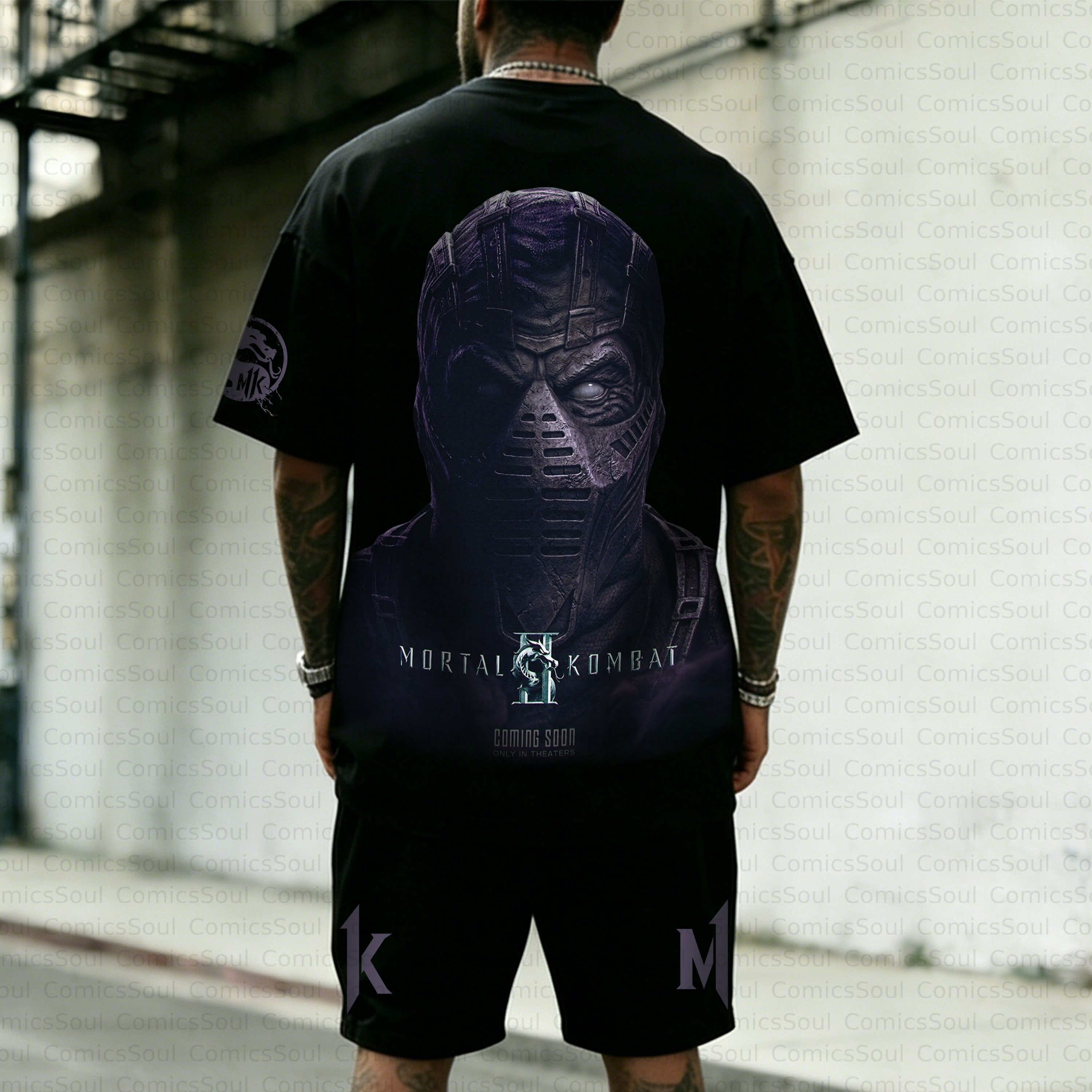 Unisex Anime Inspired Vintage T-shirt& Shorts 2 Pieces Set