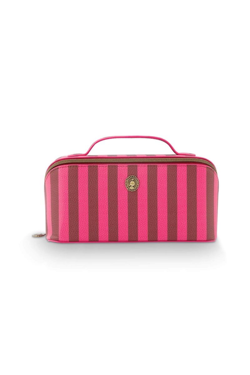 Cosmetic Bag Cyrille Medium Stripe Pink