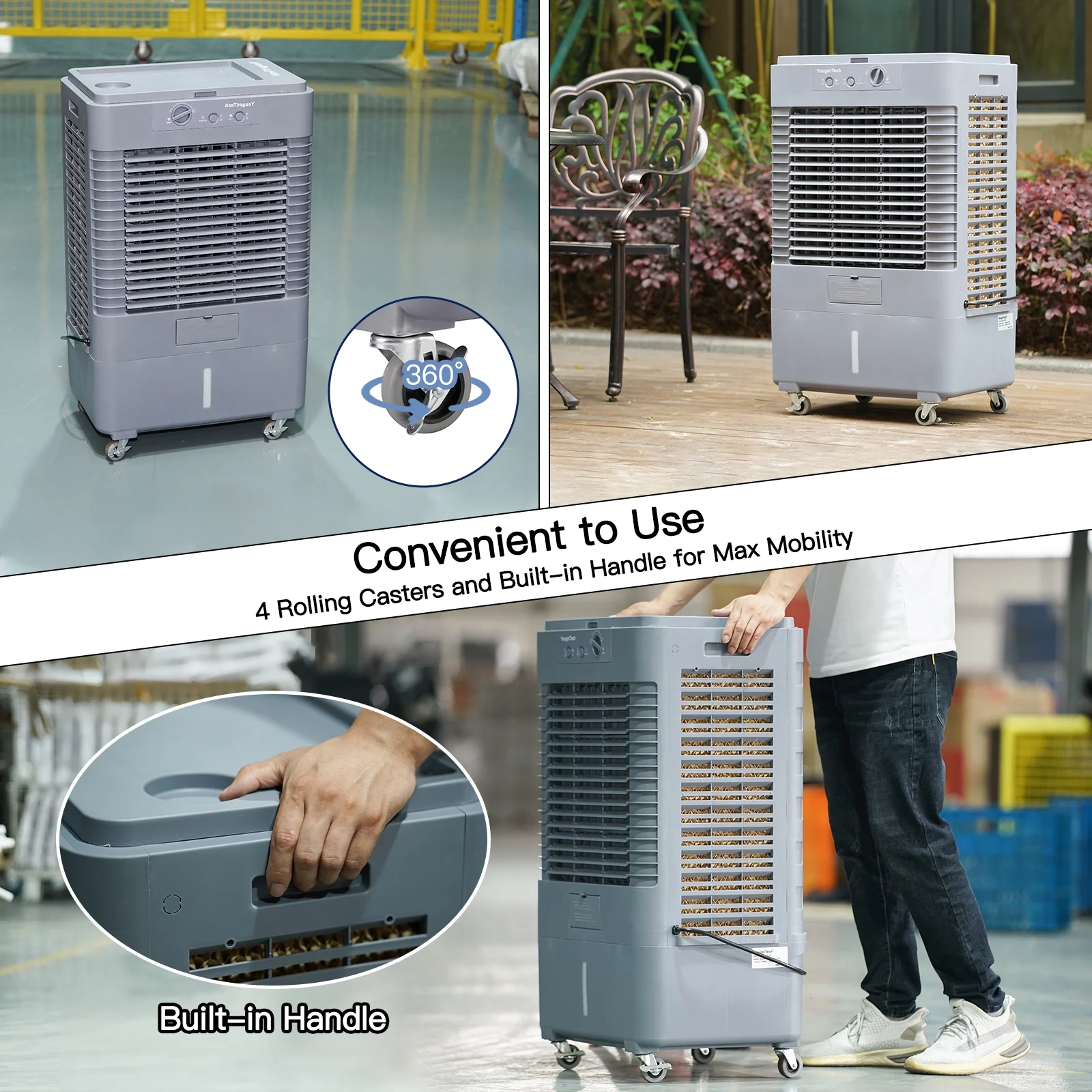 YougetTech 37'' Portable 3000CFM Evaporative Air Cooler - Image 10