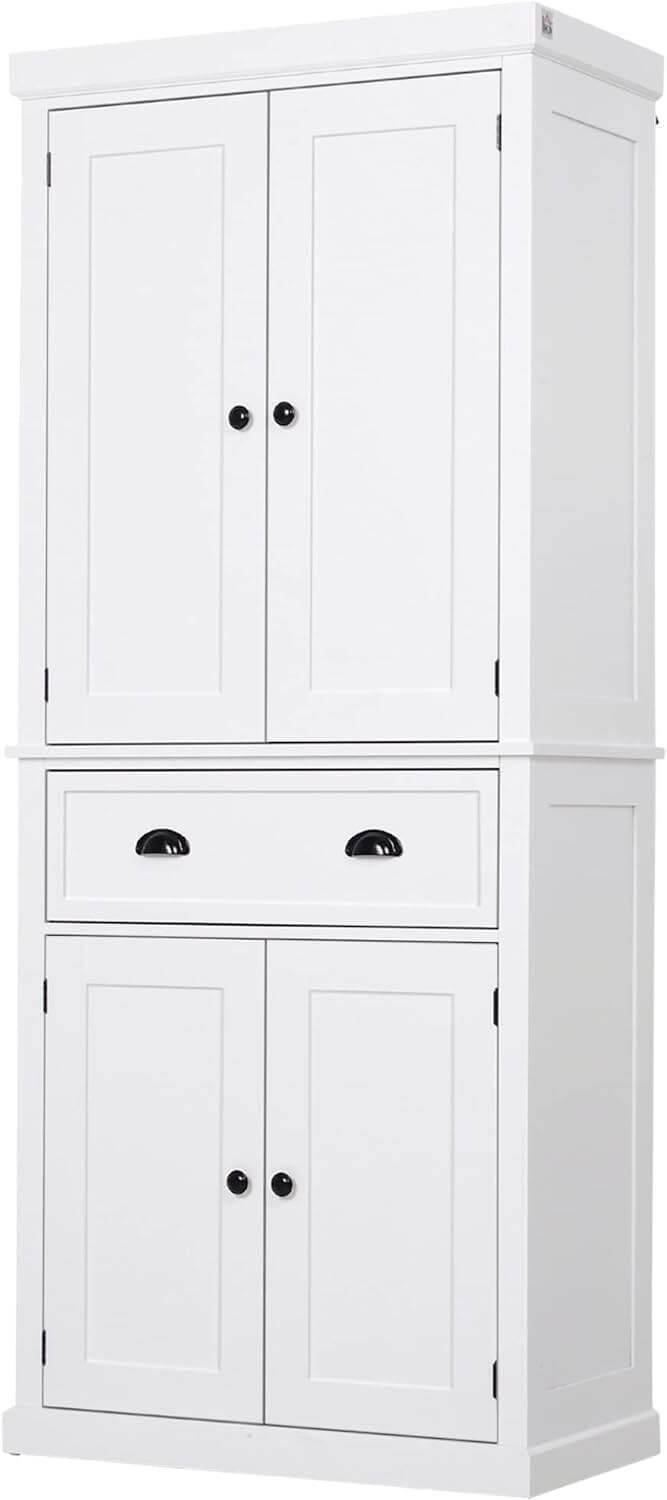 WAYFAIR 72 Traditional Freestanding Kitchen Pantry Cupboard With 2 Cabinets