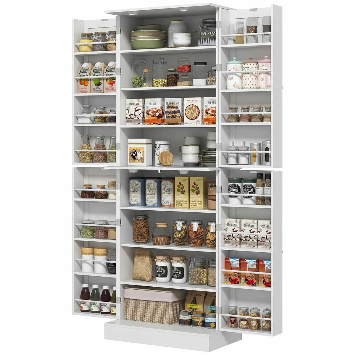 Spaco 17-Tier Kitchen Small Pantry Cabinet with 2 Doors and 6 Adjustable Shelves, Cabinet Pantry, Freestanding 5-Tier Shelving Pantries for Kitchen Storage, Gray - Image 50