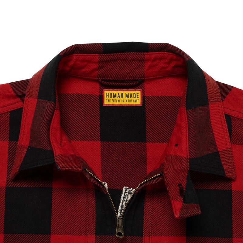 HUMAN MADE CHECK HALF-ZIP SHIRT