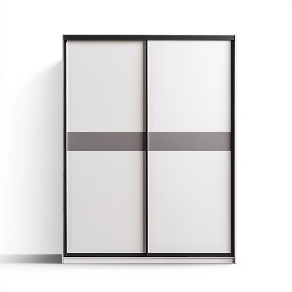 Armario moderno de dormitorio con puertas correderas en blanco y gris madera MDF gran capacidad 200x180cm armario de almacenamiento