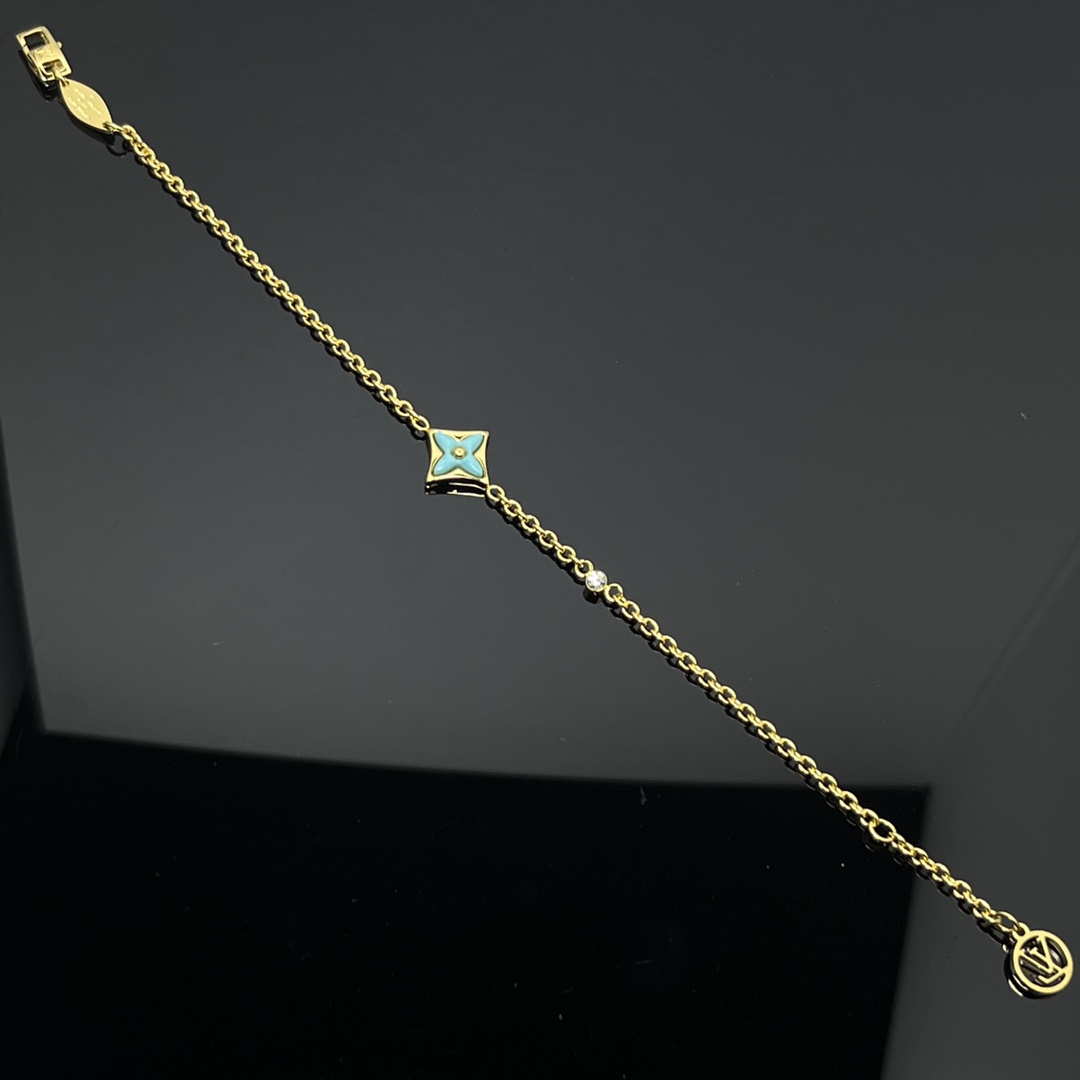 Louis Vuitton Blue Amazonite 1 Motif BB Star Bracelet - Original Replica Club