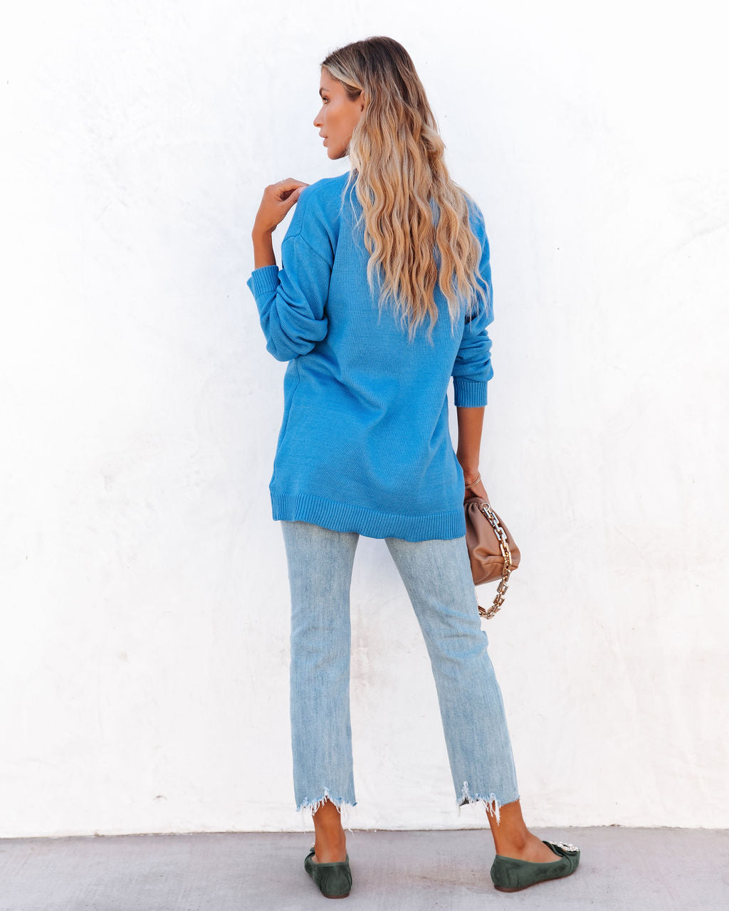 Korey Knit Oversized Pullover Sweater - Cobalt Blue - SALE - Se7enfashion