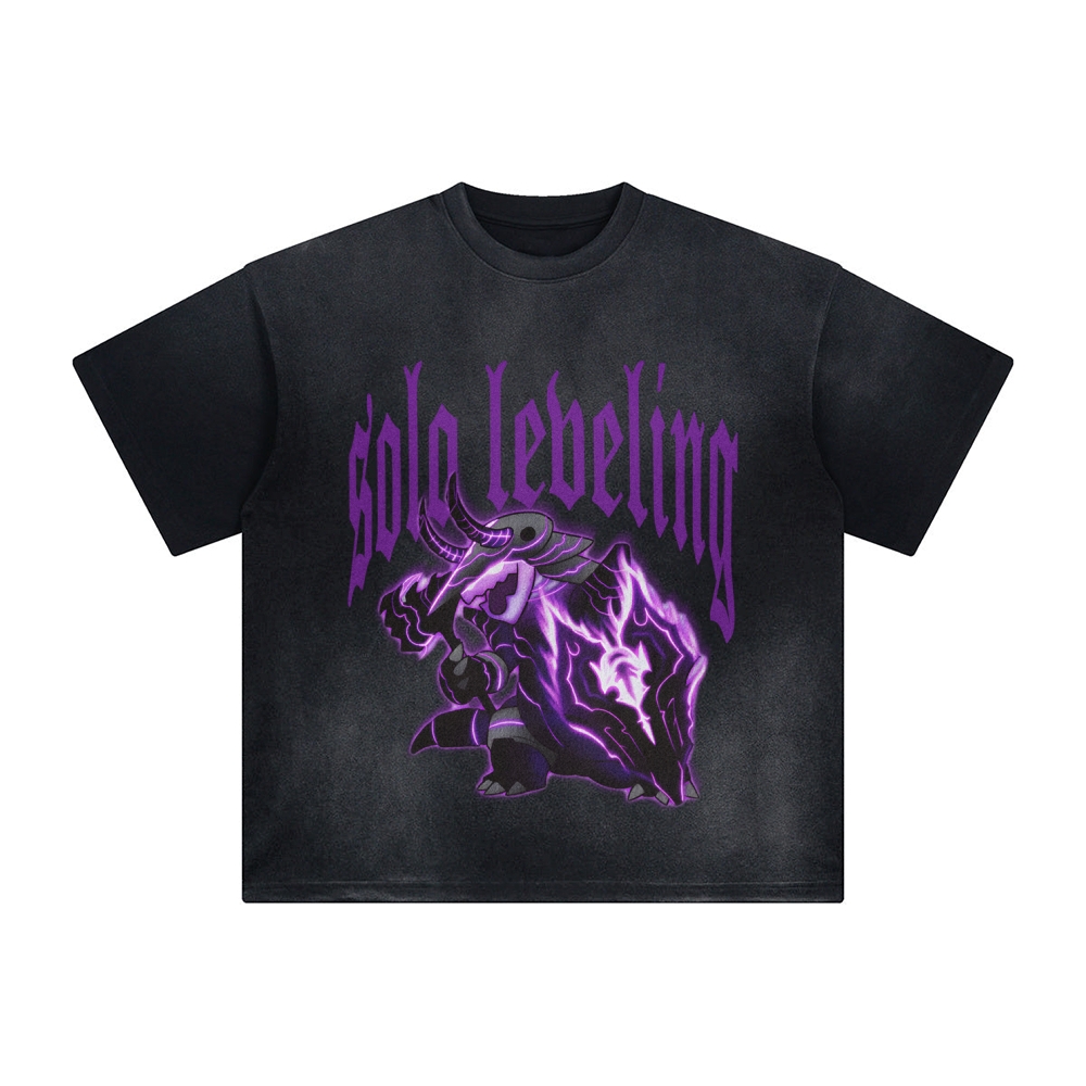 Unisex Anime Inspired Washed  Vintage T-Shirt