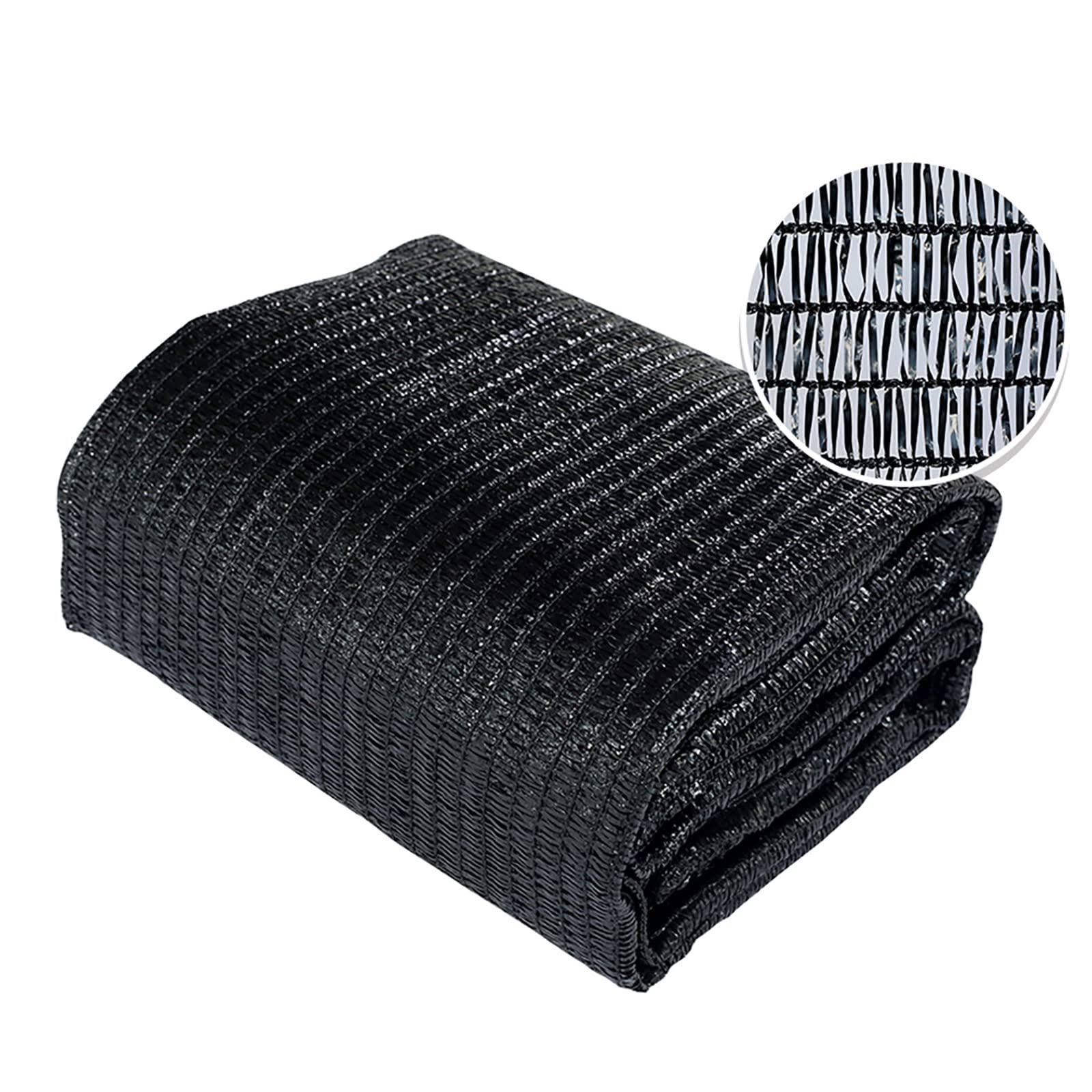 Agfabric Sunblock Shade Cloth 40% UV 10x50ft Black -cut Edge with Free Clips for Plant Cover Greenhouse, Barn, Kennel, Pool, Pergola or Carport