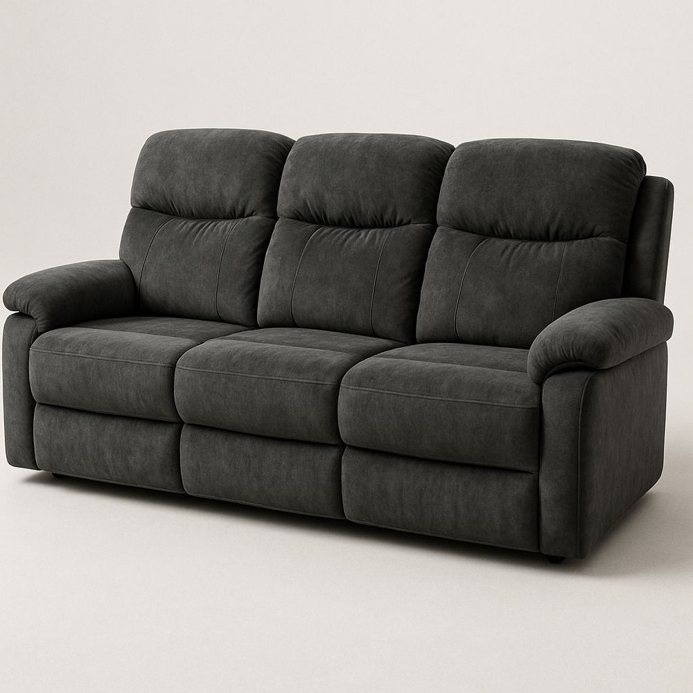 Sofá reclinable de 3 plazas gris oscuro 210×95×100 cm