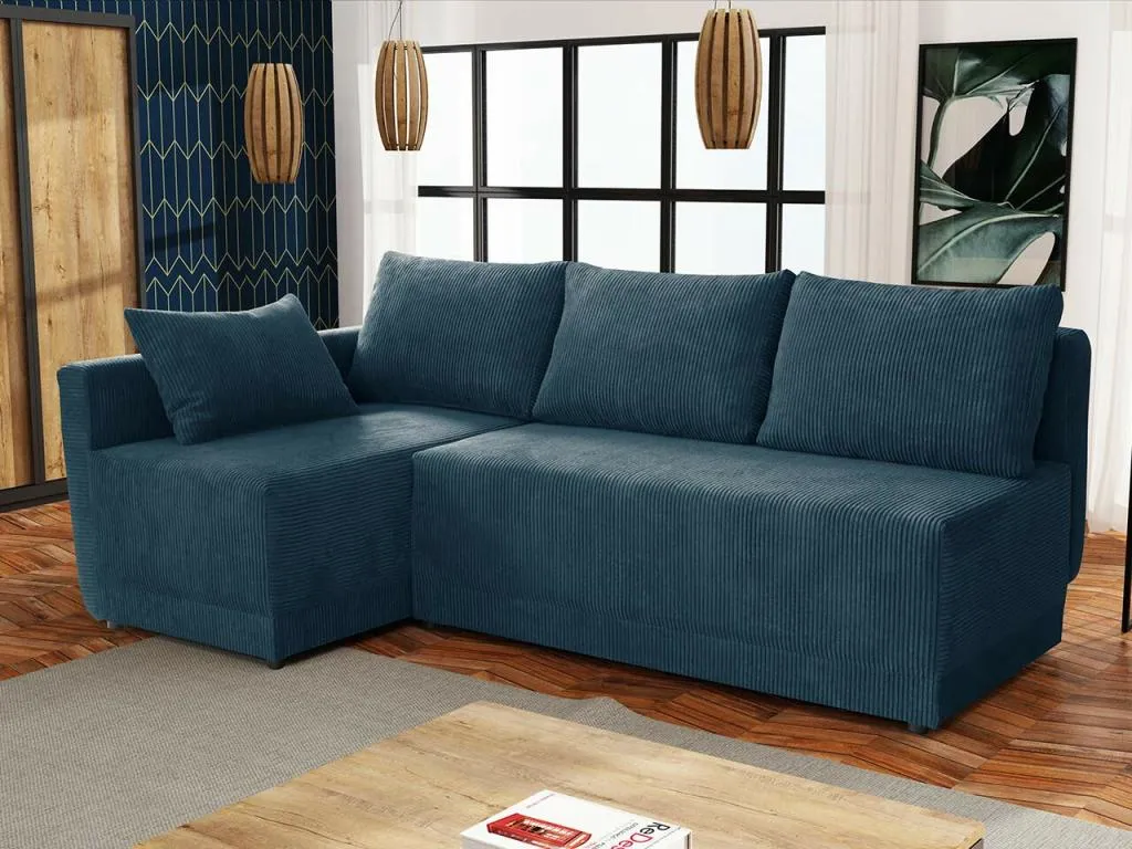 Sofá rinconero Kavehomedeco 149 Turquesa Función de descanso Caja de ropa de cama 210cm MMFS99024