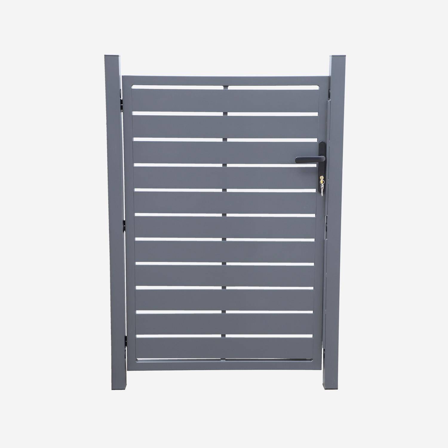 Portillon 100cm - Puerta de jardín de aluminio con cerradura y manija