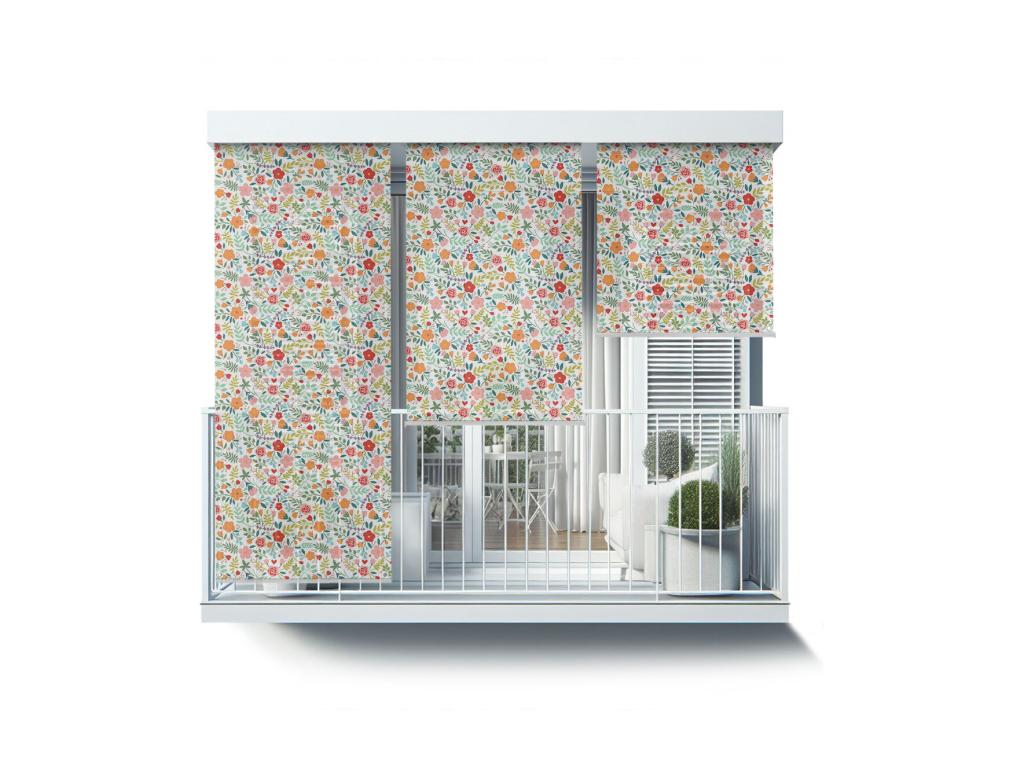 Persiana enrollable individual para exterior - 150x290 cm - Prado colorido Cortinas para balcones, Cortinas para balcones y Cortinas para protección solar