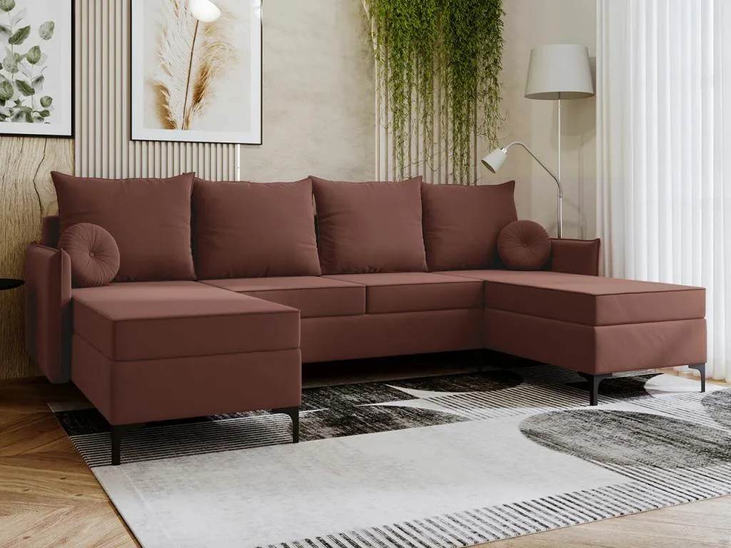 Sofá rinconero Patriciabaezcasa 111 Rosa Función de descanso Caja de ropa de cama 281x168x101cm