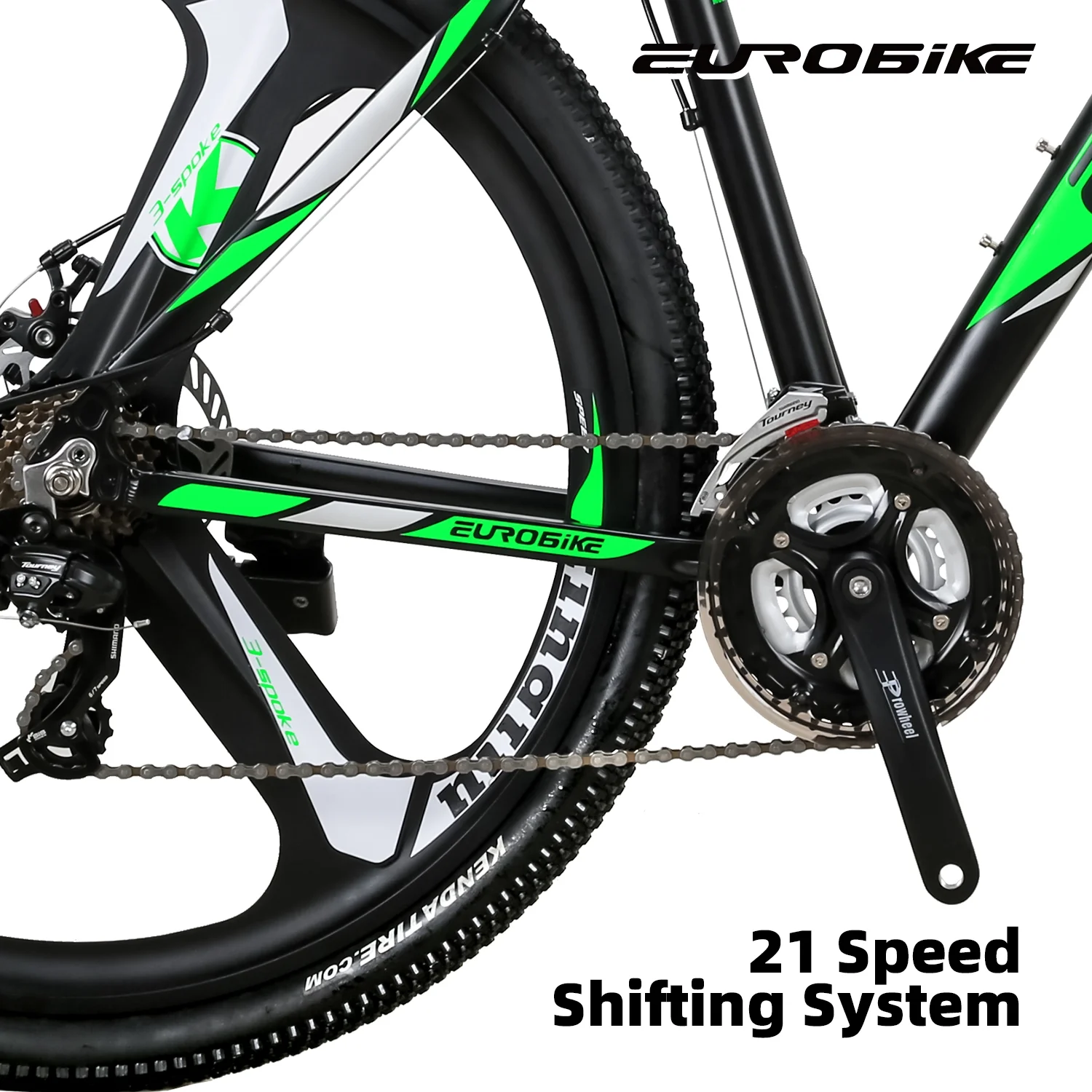 Mens Mountain Bike, Eurobike X9 Mountain Bike 29 inch, 19 inch Aluminum Frame, Bikes for Men 29er, Mens Bicycle 3-Spoke Silver - Image 9