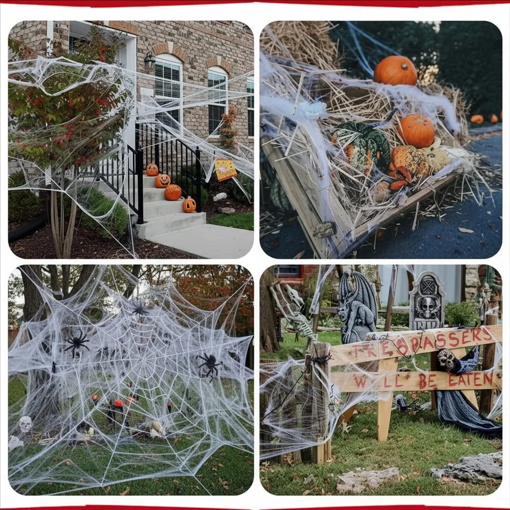 Halloween Decoration Outdoor Halloween Party Decor Spider Webs - Image 3 Halloween Decoration Outdoor Halloween Party Decor Spider Webs - Image 3
