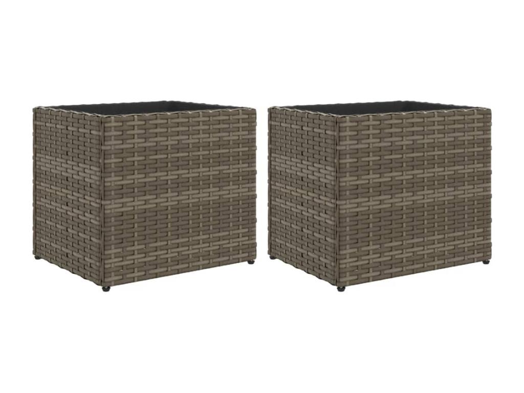 Decoratodo 2 unidades ratán sintético gris 36x30x32 cm