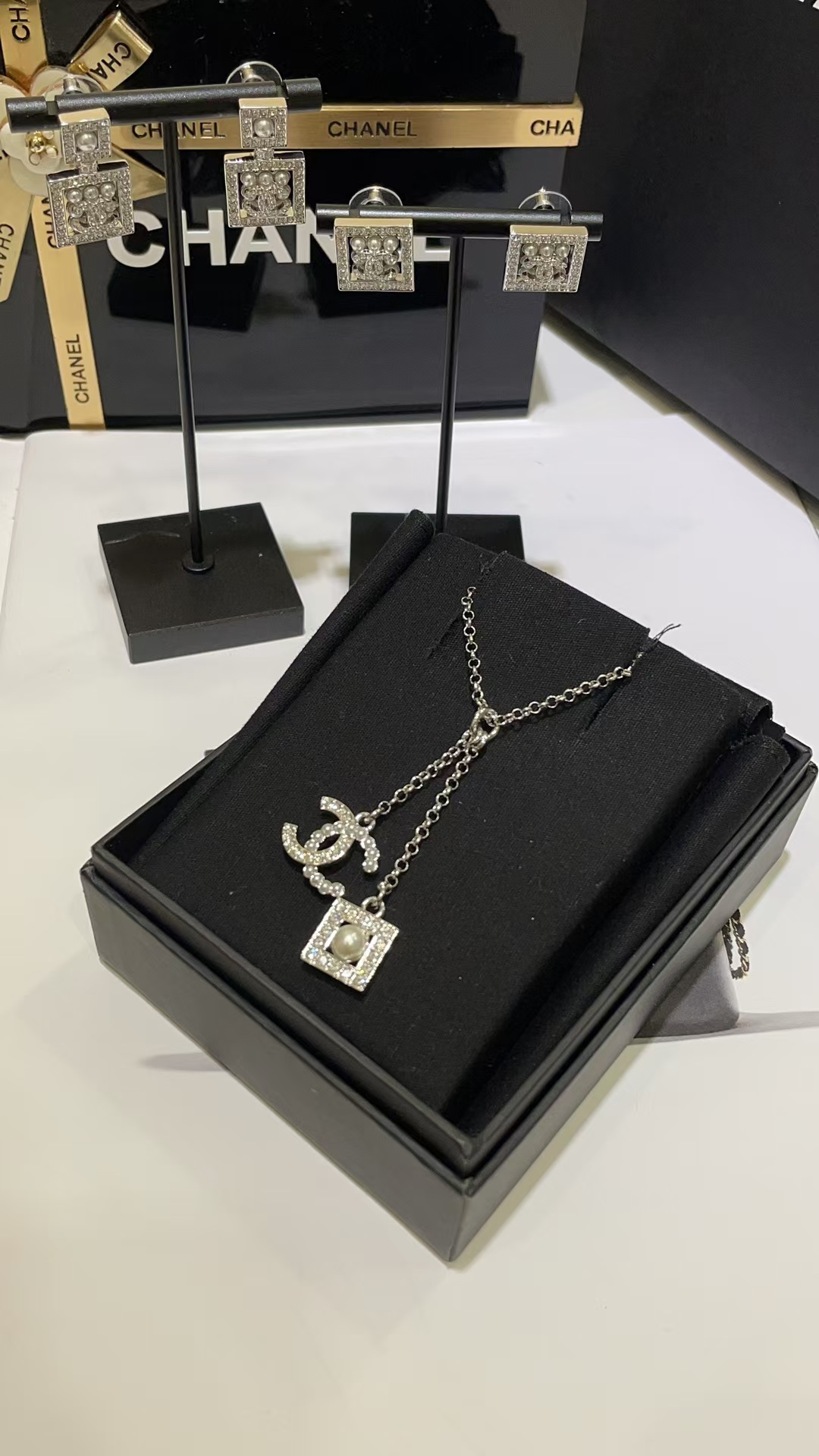 Chanel Two Pendants Drop Y Necklace - Original Replica Club