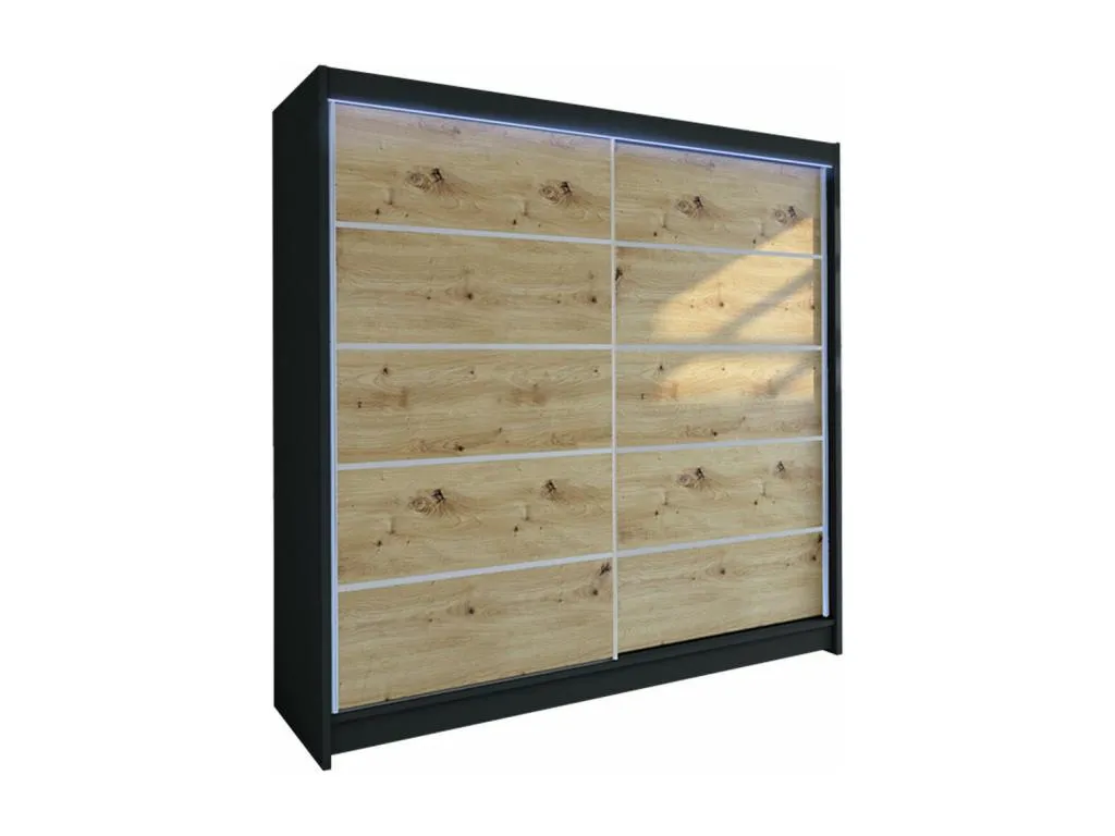 Armario Boverdeco 153 Boverdeco Artisan | Negro 215x180x58cm Puertas de armario - Correderas