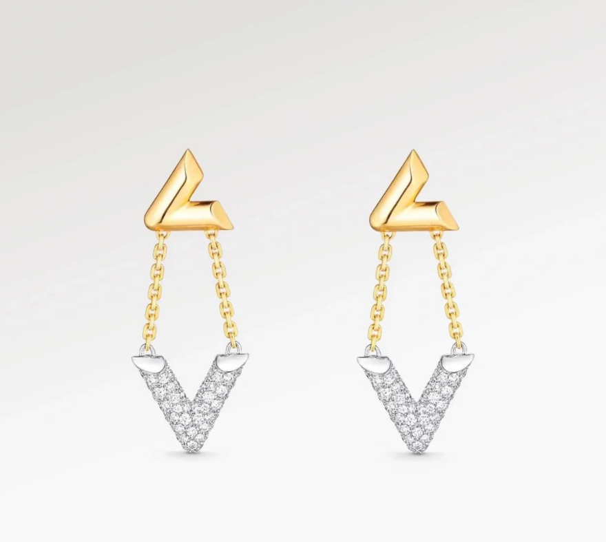 Louis Vuitton Mixed Metal Color Long Dangle Earrings - Original Replica Club