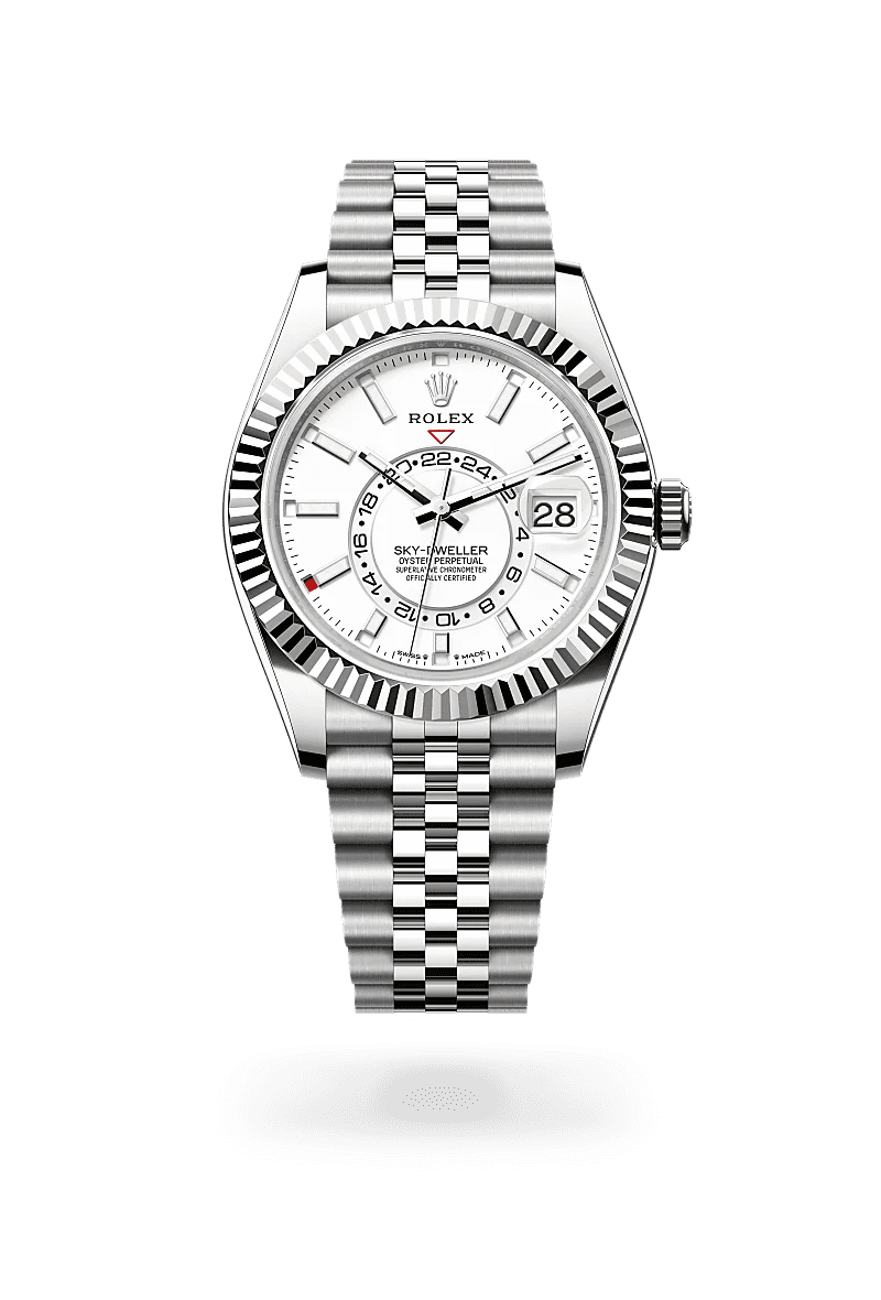 Super Clone Silver Rolex Sky Dweller White Dial