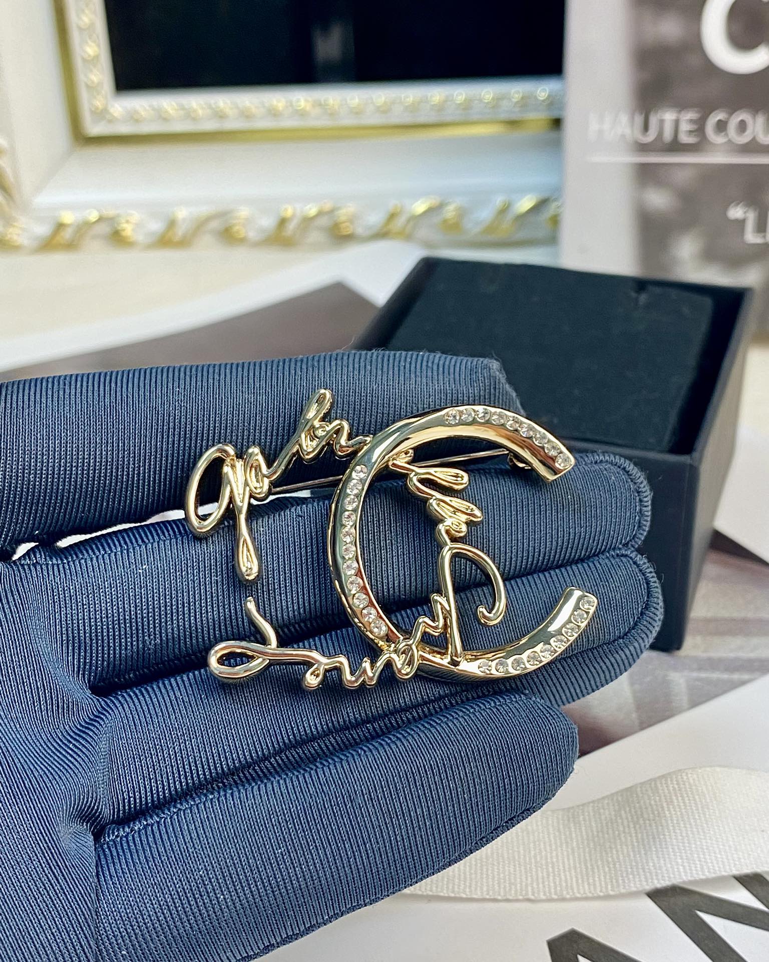 Chanel Monogram Half CC Brooch - Original Replica Club