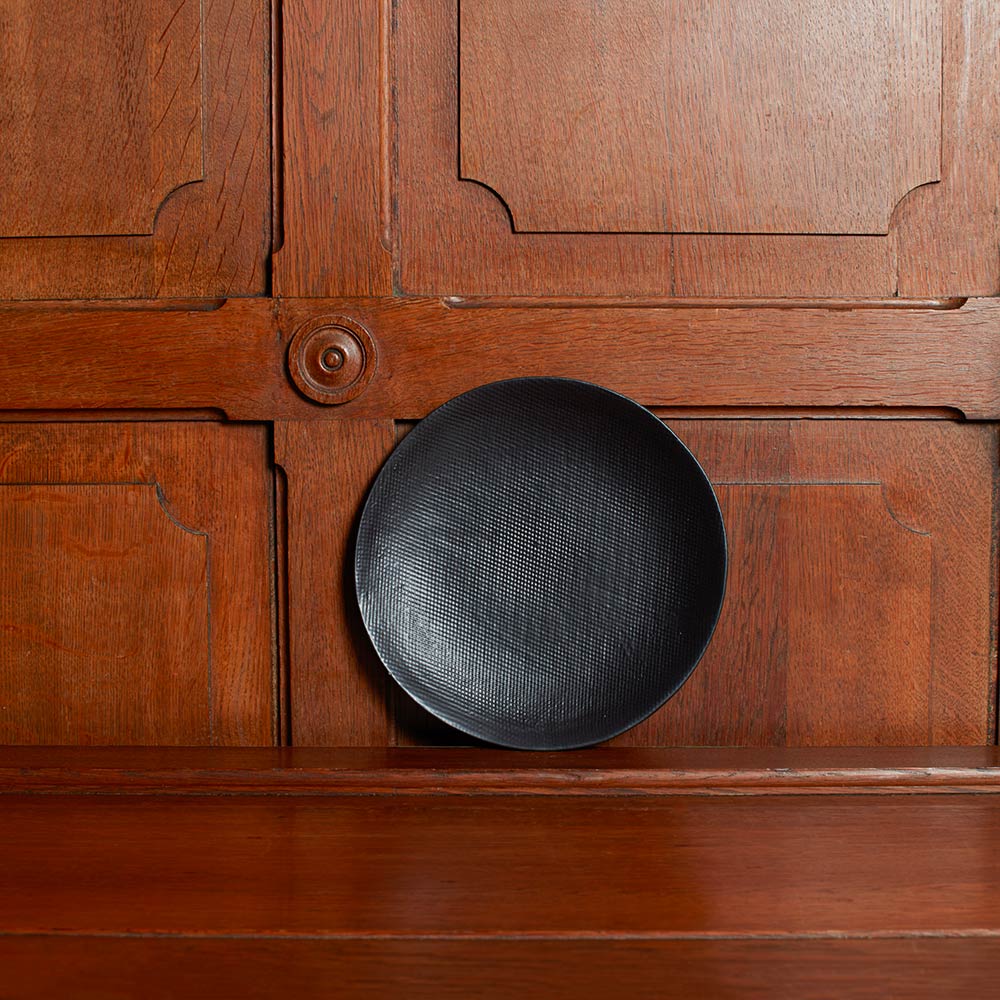 Assiette plate en grès - Noir