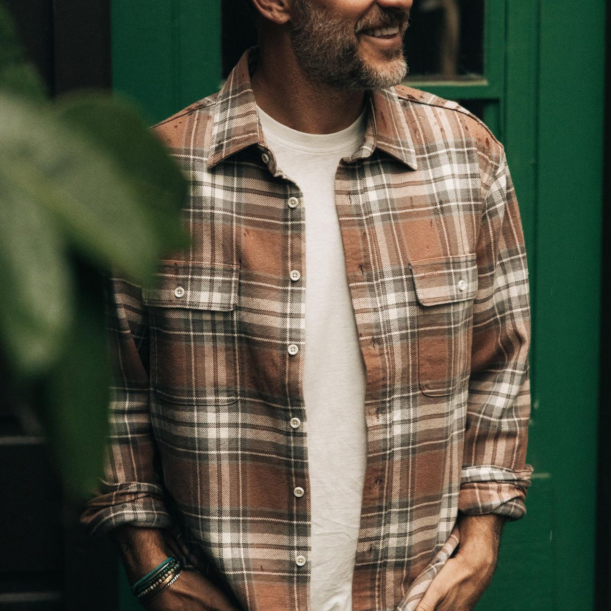 The Ledge Shirt in Sun Baked Brick Plaid
