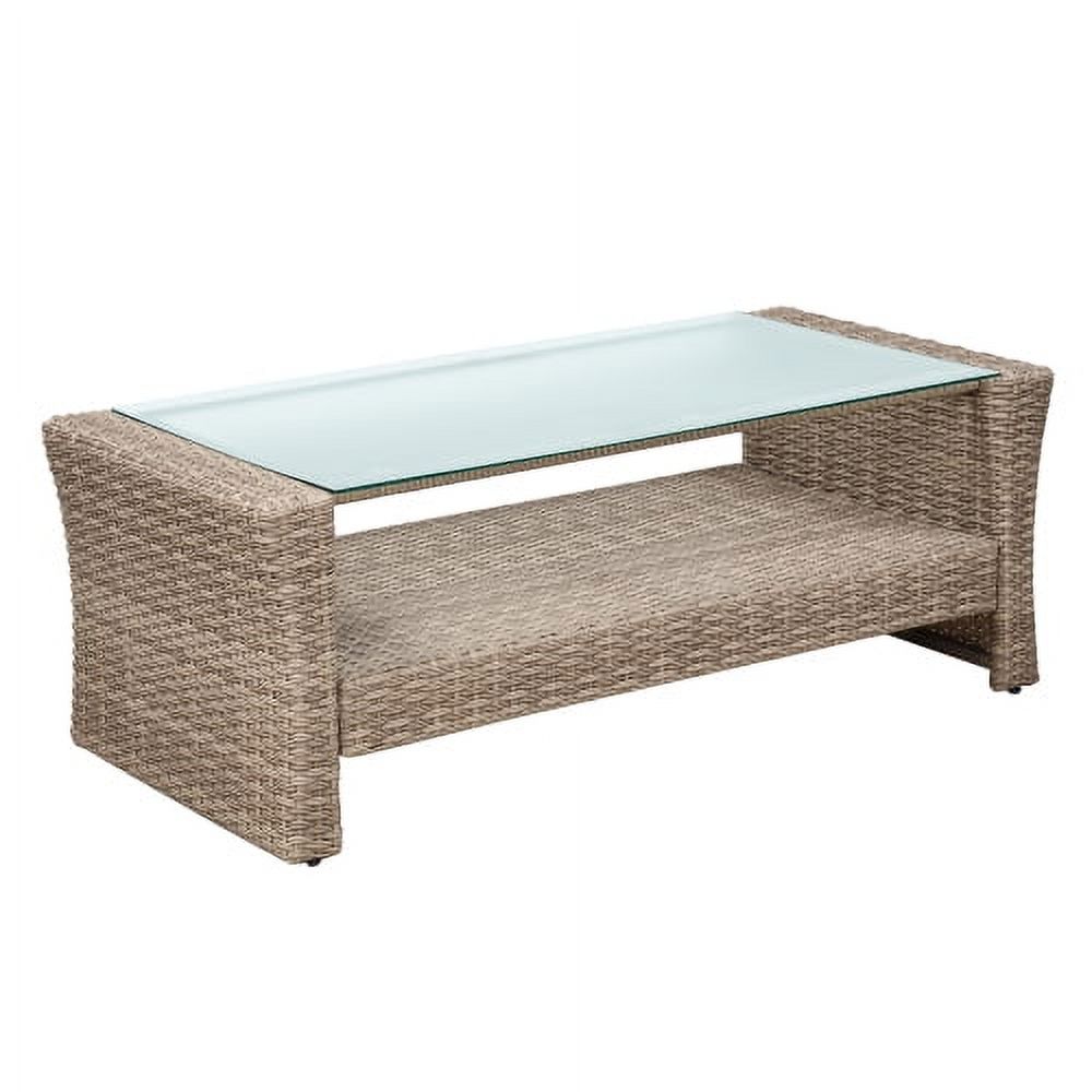 Harper & Bright Designs 4 Pieces Patio Wicker Chair with Ottoman and Coffee Table, Outdoor Rattan Loveseat Sectional Sofa Furniture Set for Garden, Beige Cushions - Image 19