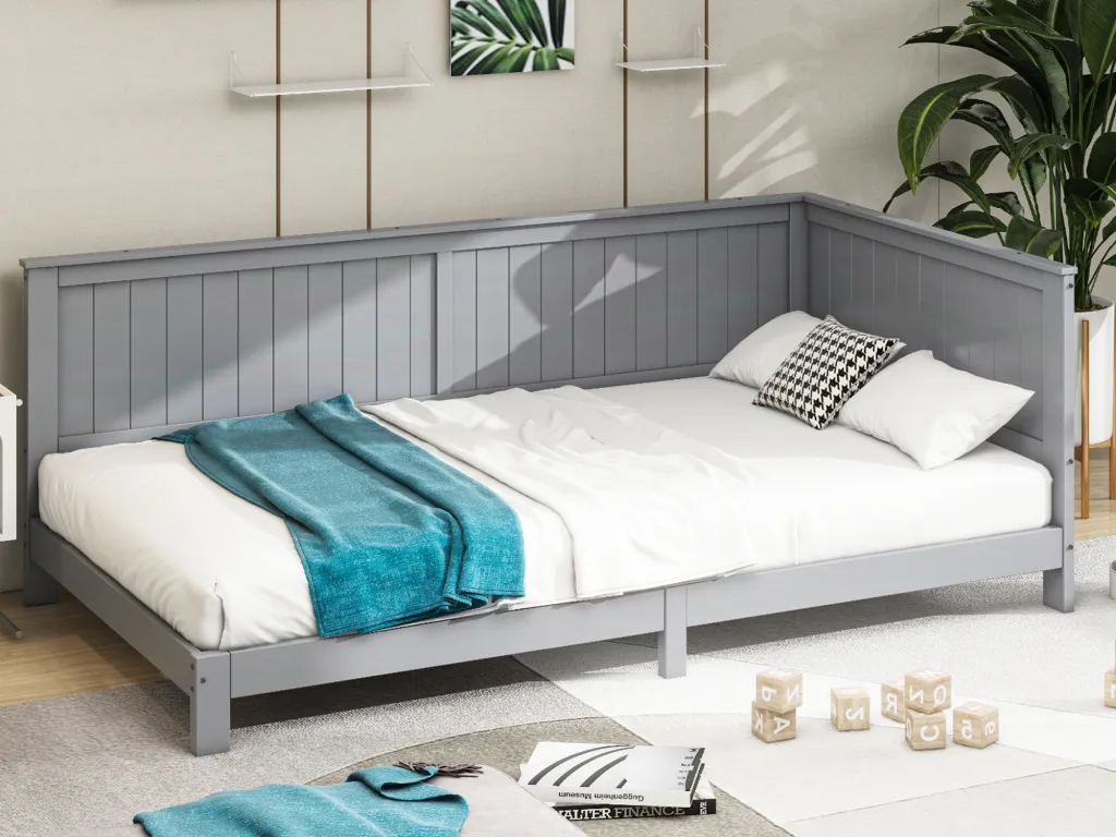 Cama 90x200 cm - Sofá cama infantil - Contrachapado MDF - Gris 28313oige