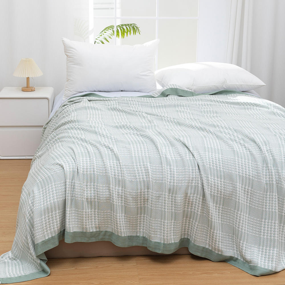 Multi Layer Bamboo Cotton Muslin Blanket Soft Hypoallergenic Lightweight Summer Air Conditioning Sofa Throw