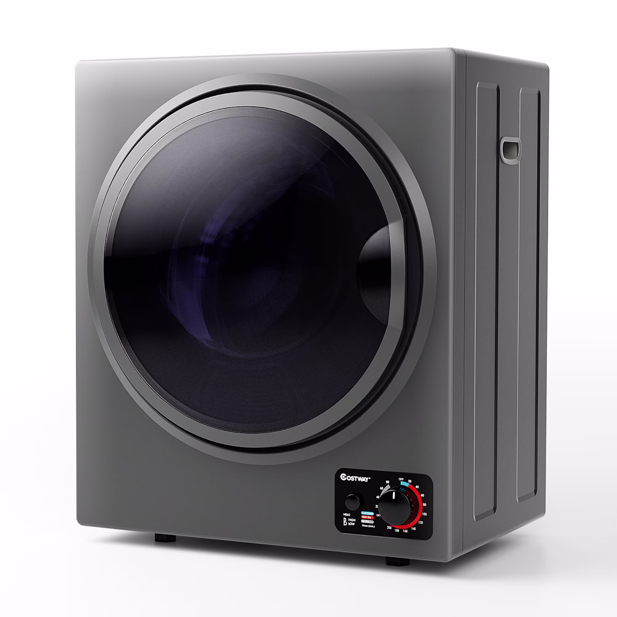 Costway Electric Tumble Compact Laundry Dryer Stainless Steel Wall Mounted 1.5 Cu .ft(Gray)