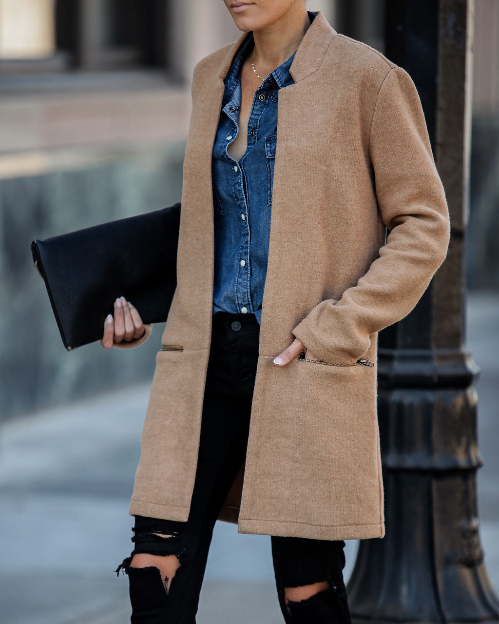 PREORDER - Catalog Pocketed Coat - Camel - Se7enfashion