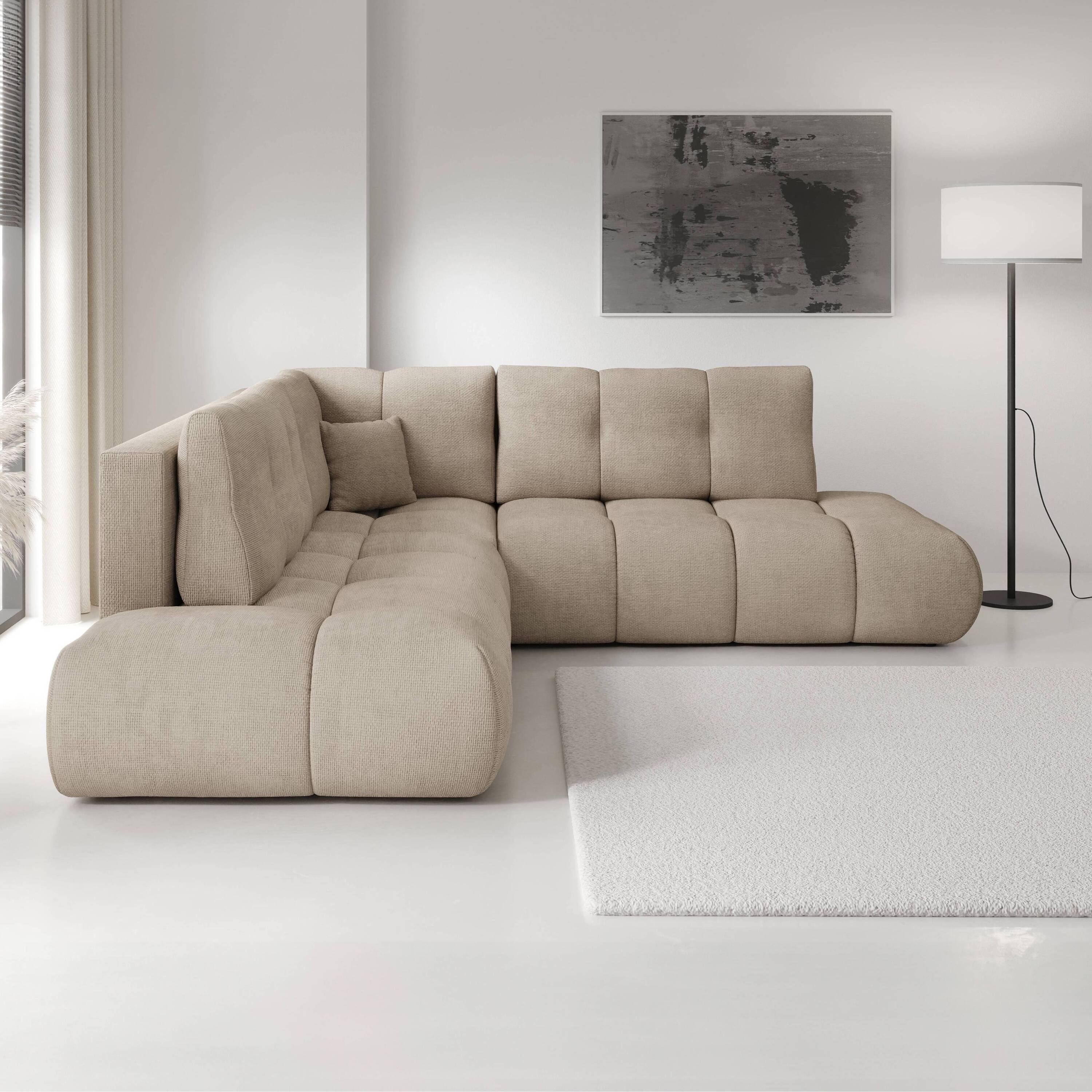 by fonQ Charme Hoekbank Links/Rechts met Slaapfunctie - Chenille - Don