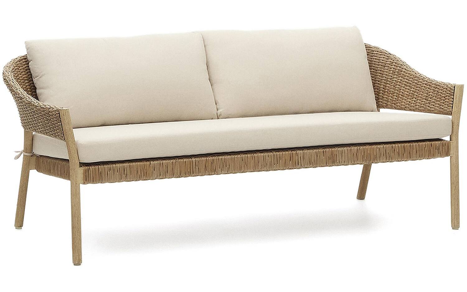 Kave Home - Set Pola 2-zitsbank en 2 fauteuils in massief