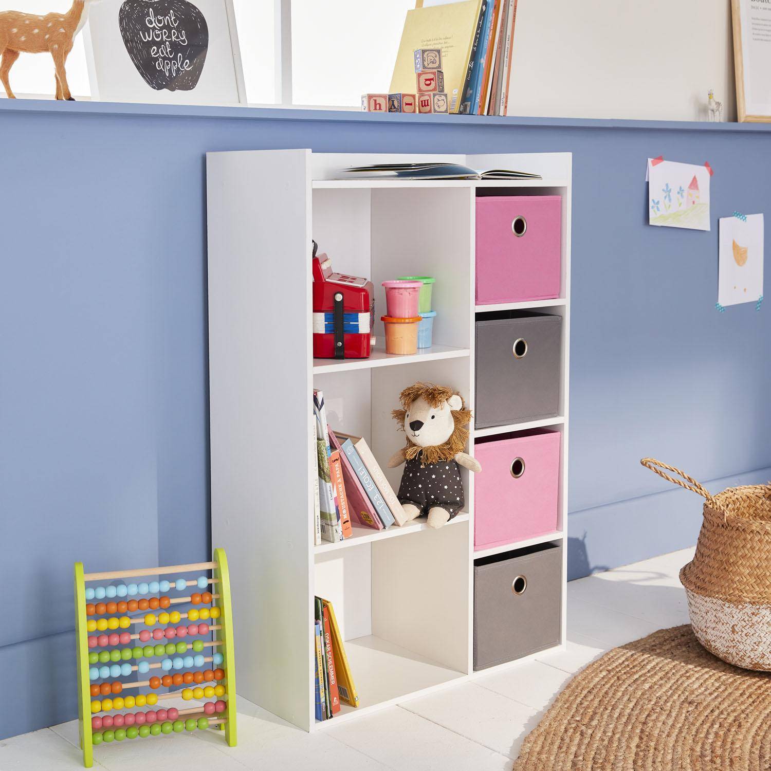 Camille - Mueble de almacenamiento para niños 4 cestas