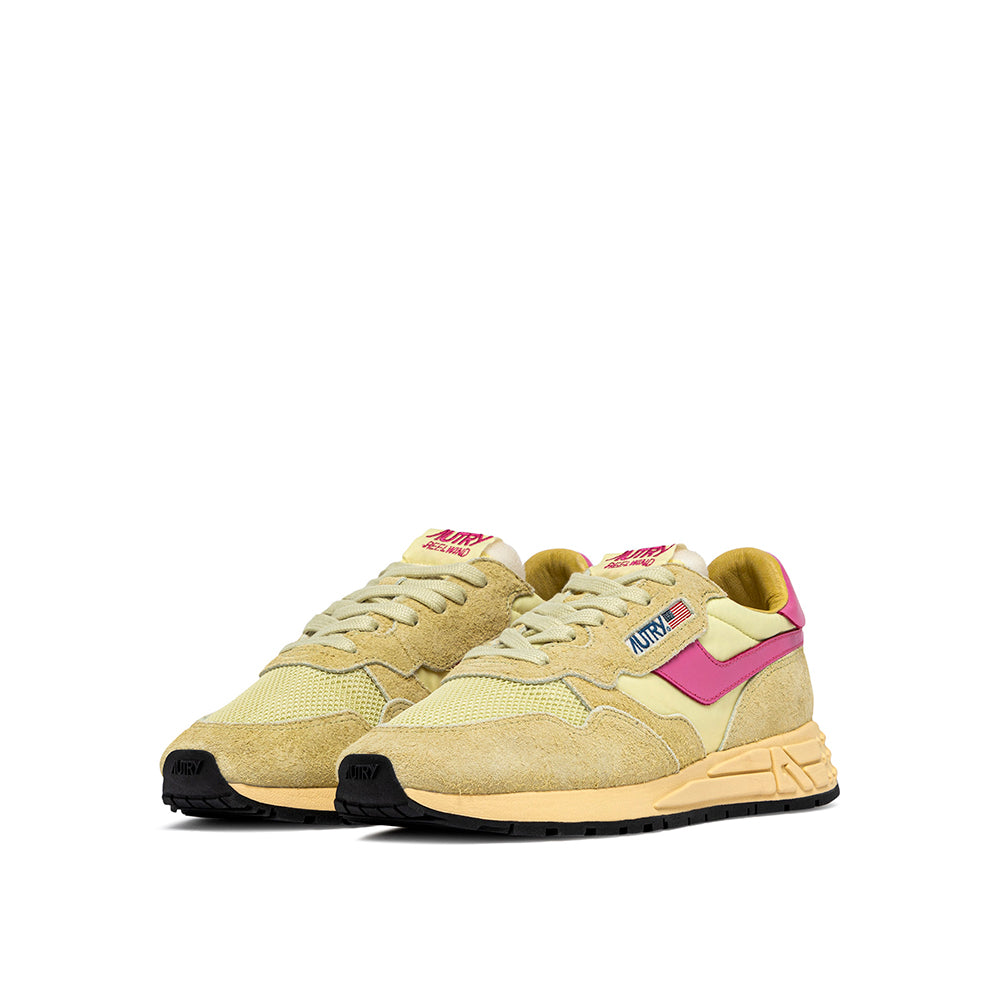 Autry - Baskets Reelwind Low Wom - Vert Rose Suede