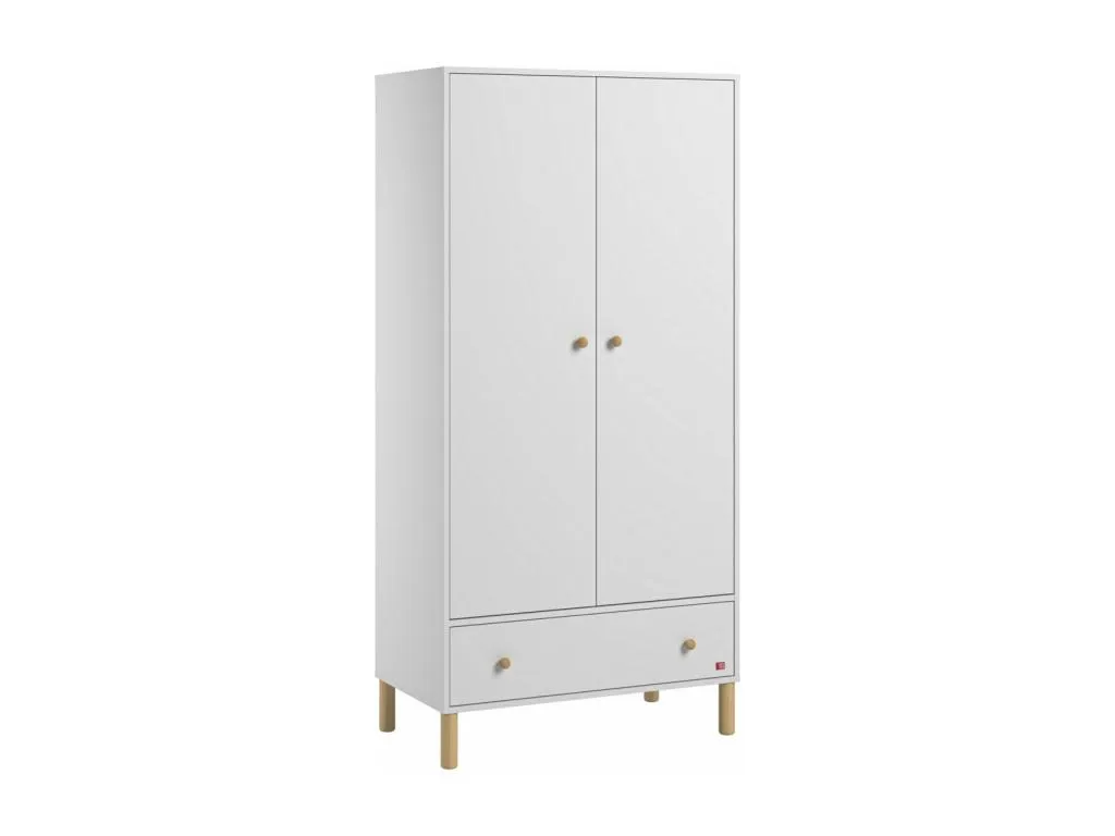 Armario de 2 puertas y 1 cajón Al185 cm - Tela IGRO82948
