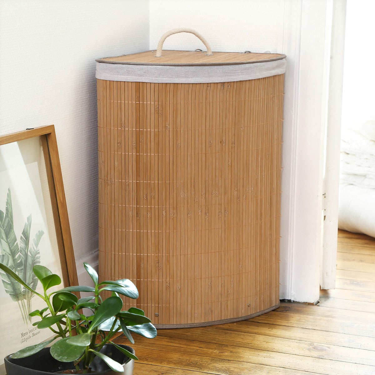 Calicosy - Hoekwasmand van bamboe - H60 cm