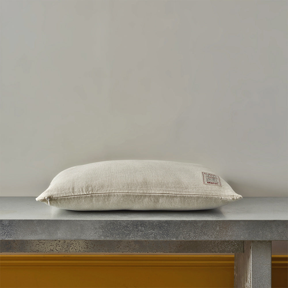 Coussin épais en lin - Chambray Pierre