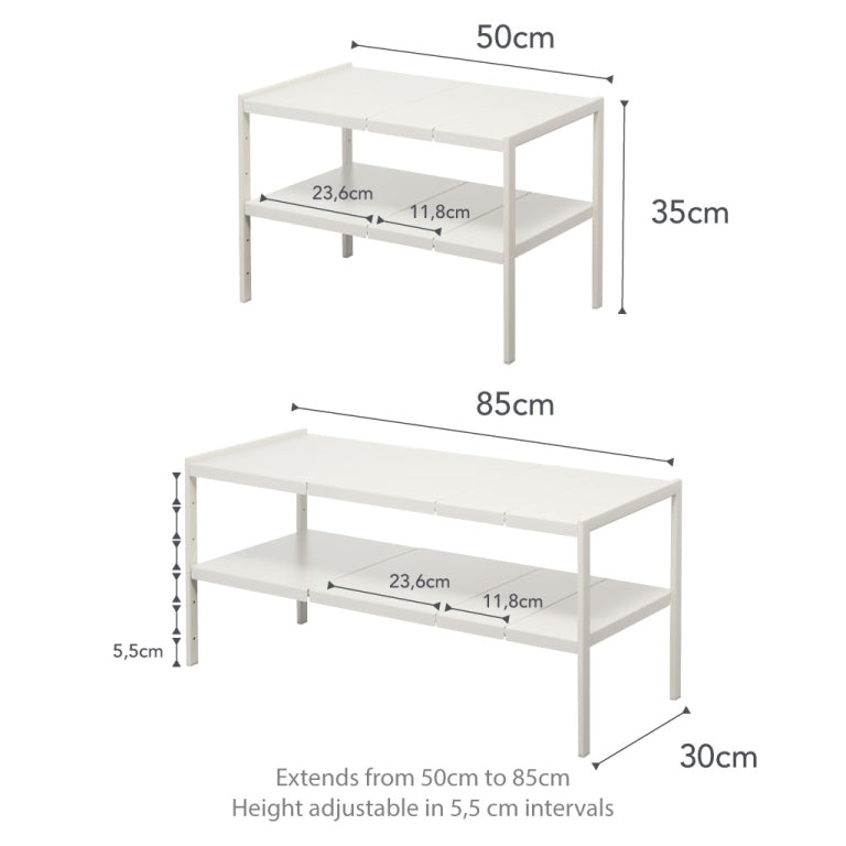Yamazaki Keukenkast Organizer Uitschuifbaar - 2 niveaus - Tower - Wit