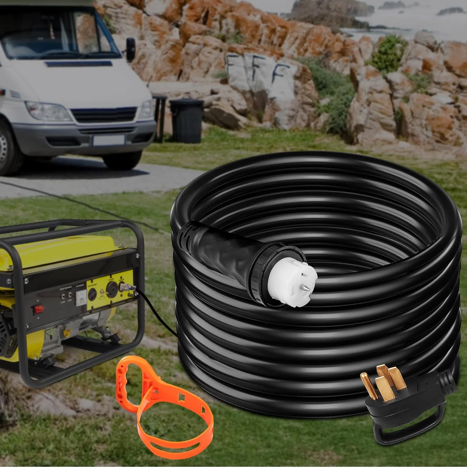 VEVOR Generator Extension Cord 50 ft 50 Amp STW 125V 250V 12500W N14-50P SS2-50R CS6364 - 45446 + 45505 - Image 8 VEVOR Generator Extension Cord 50 ft 50 Amp STW 125V 250V 12500W N14-50P SS2-50R CS6364 - 45446 + 45505 - Image 8