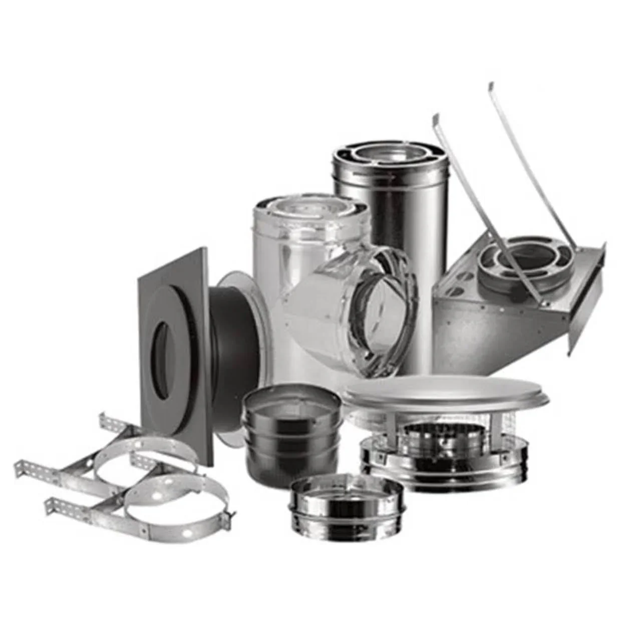 DuraPlus 6 in Basic Through-the-Wall Chimney Kit - 9 inch x 6 inch