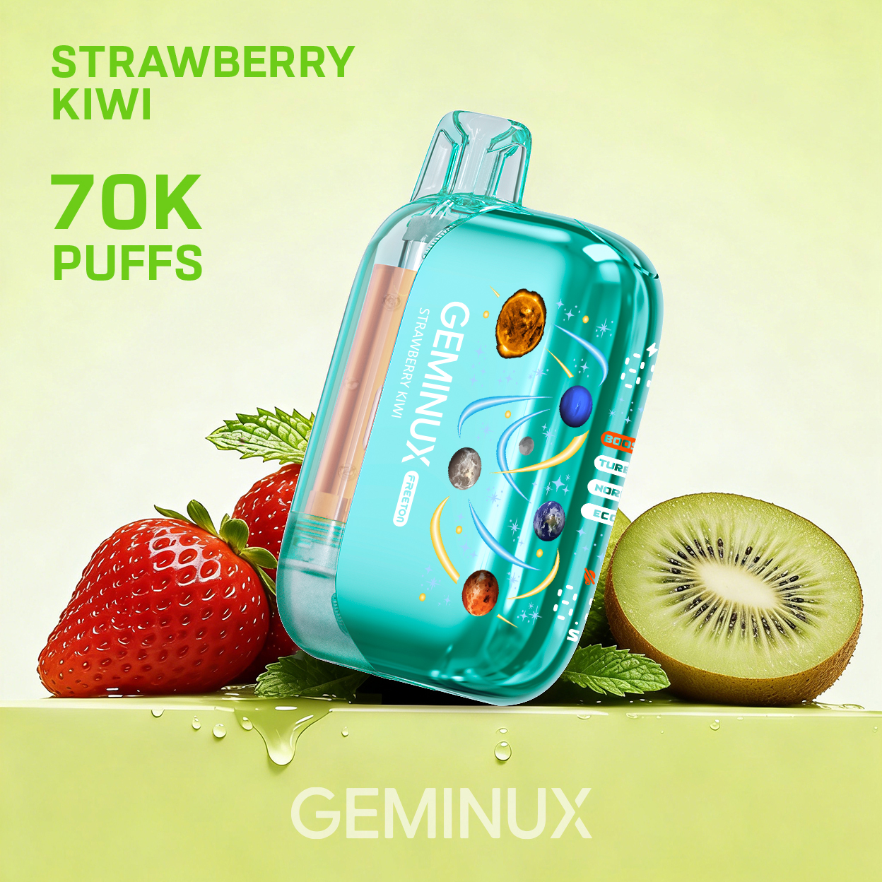 GEMINUX Pocket Galaxy Vape, 70000 Puffs Dual Mesh Coil Pocket Size Disposable Device