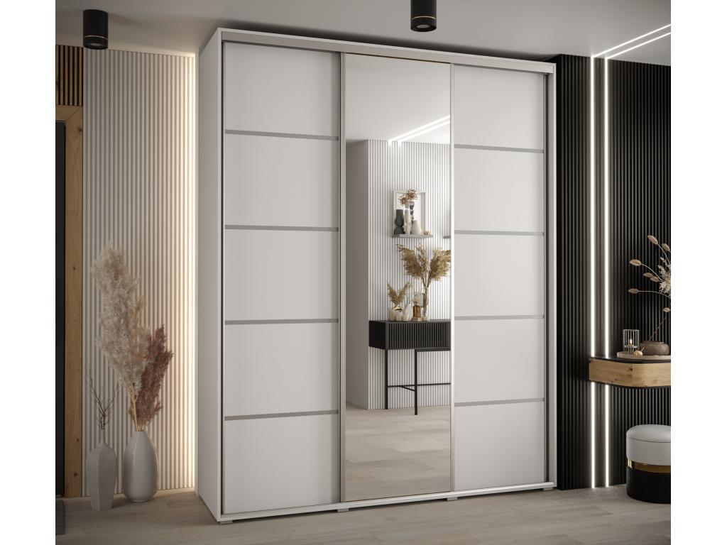 ARMARIO Sancaldeco 5 DE PUERTAS CORREDERAS 235.2/200/60 3 puertas (Blanco/Blanco/Plata) QHNQ55610